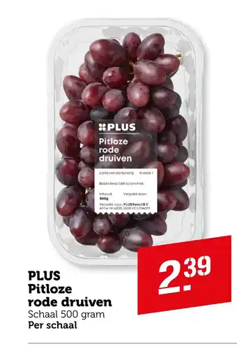 Coop PLUS Pitloze rode druiven aanbieding