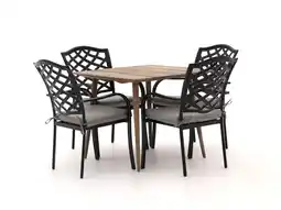 Kees Smit Hartman Berkeley/ROUGH-K 90cm dining tuinset 5-delig aanbieding