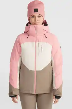 Wehkamp O'Neill ski-jack CARBONITE ecru/roze/bruin aanbieding