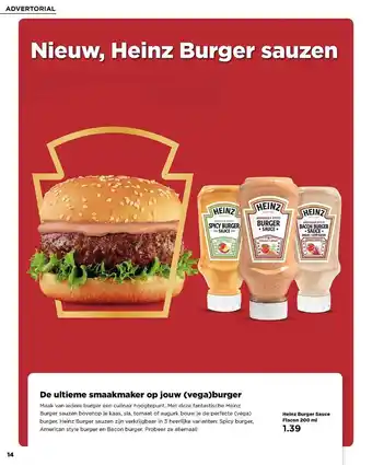 PLUS Heinz burger sauce flacon 200 ml aanbieding