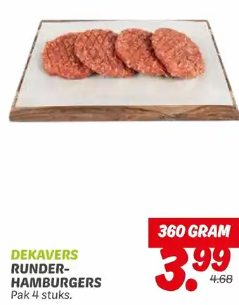 Dekamarkt Runderhamburgers aanbieding