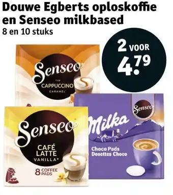 Kruidvat Douwe Egberts oploskoffie en Senseo milkbased aanbieding