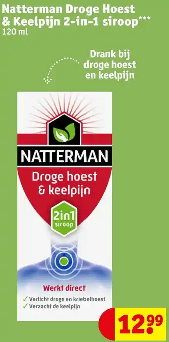 Kruidvat Natterman Droge Hoest & Keelpijn 2-in-1 siroop aanbieding