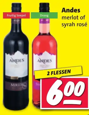 Nettorama Andes merlot of syrah rosé aanbieding
