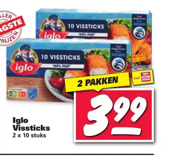 Nettorama Iglo Vissticks 2 x 10 stuks aanbieding