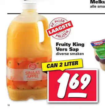 Nettorama Fruity King Vers Sap 2 liter aanbieding