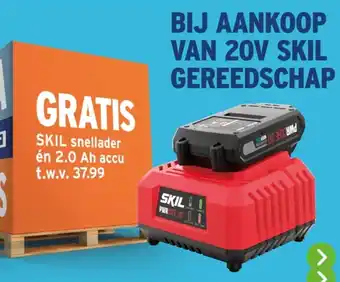 GAMMA SKIL snellader én 2.0 Ah accu aanbieding