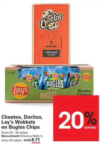 Sligro Cheetos, Doritos, Lay's Wokkels en Bugles Chips aanbieding