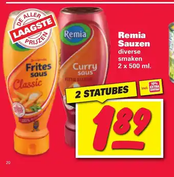 Nettorama Remia Sauzen 2 x 500ml 2 statubes aanbieding