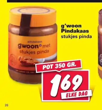 Nettorama G'woon Pindakaas stukjes pinda 350gr. aanbieding