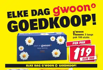 Nettorama G'woon Tissues 100 stuks aanbieding