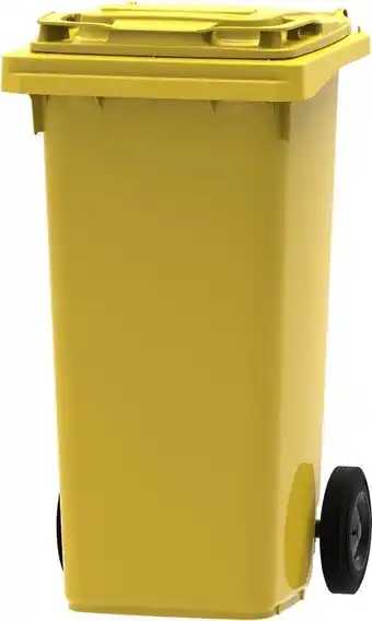 Bol.com Kunststof Kliko Afval Rolcontainer Mini container - 120 liter - Geel aanbieding