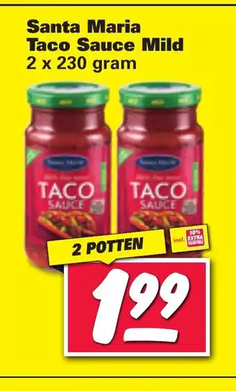 Nettorama Santa Maria Taco Sauce Mild 2 x 230 gram 2 potten aanbieding