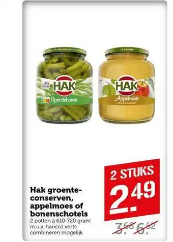 CoopCompact Hak Groenteconserven, Appelmoes Of Bonenschotels aanbieding