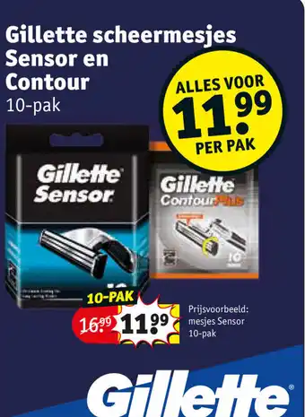 Kruidvat Gillette Sensor en Contour scheermesjes 10-pak aanbieding