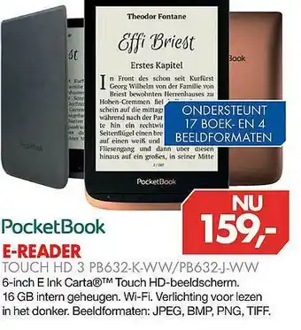 Vobis PocketBook E-Reader Touch HD 3 PB632-K-WW-PB632-J-WW aanbieding