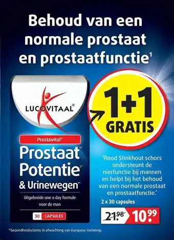 Lucovitaal Lucovitaal Prostaat Potentie & Urinewegen 1+1 Gratis aanbieding