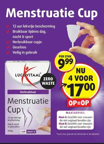 Lucovitaal Lucovitaal Menstruatie Cup aanbieding