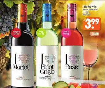 Lekker Makkelijk I Heart Wijn Merlot, Pinot Grigio Of Rosé aanbieding