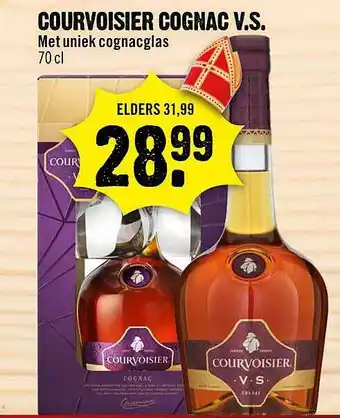 Dirck 3 Courvoisier Cognac V.S Met Uniek Cognacglas aanbieding