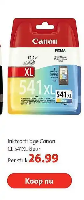 Bruna Inktcartridge Canon CL-541XL Kleur aanbieding