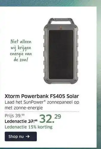 ANWB Xtorm Powerbank FS405 Solar aanbieding