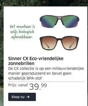 ANWB Sinner CX Eco-Vriendelijke Zonnebrillen aanbieding