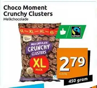 Action Choco Moment Crunchy Clusters Melkchocolade 450 gram aanbieding