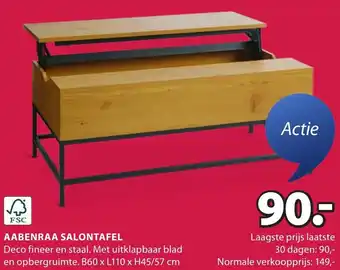 Jysk Aabenraa salontafel aanbieding