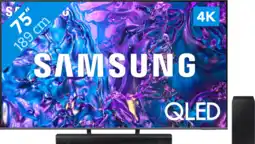 Coolblue Samsung QLED 4K 75Q74D (2024) + Samsung HW-B530 (2022) aanbieding