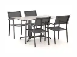 Kees Smit Bellagio Roma/Canzo 140cm dining tuinset 5-delig stapelbaar aanbieding