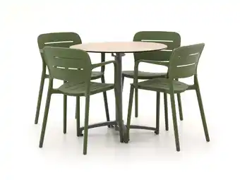 Kees Smit Forza Pazzia/Canzo ø 80cm dining tuinset 5-delig stapelbaar aanbieding