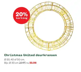 Welkoop Christmas United Ø 30cm - Kunstkerstkrans aanbieding