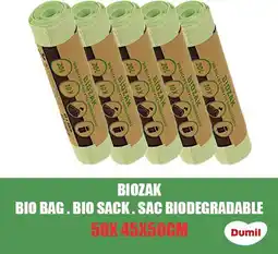 Bol.com Dumil Biozak 20 Liter 45x50cm - 5 Rollen van 10 Zakken - Voordeelverpakking aanbieding