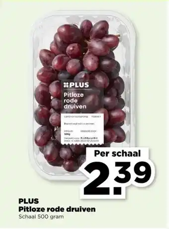 PLUS PLUS Pitloze rode druiven aanbieding