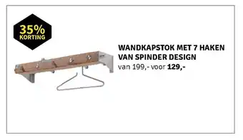 Nijhof Wandkapstok met 7 haken van spinder design aanbieding