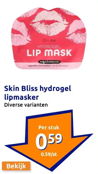 Action Skin Bliss hydrogel lipmasker aanbieding