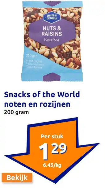 Action Snacks of the World noten en rozijnen aanbieding