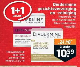 Trekpleister Diadermine gezichtsverzorging en -reiniging aanbieding