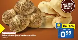 Lidl Schnittbroodjes of volkorenbollen aanbieding