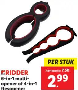 Lidl Ridder 6 in 1 multi opener of 4 in 1 flesopener aanbieding