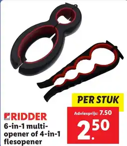 Lidl Ridder 6 in 1 multi opener of 4 in 1 flesopener aanbieding