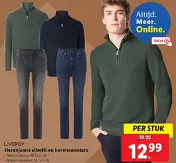 Lidl Herenjeans slimfit en herensweaters aanbieding