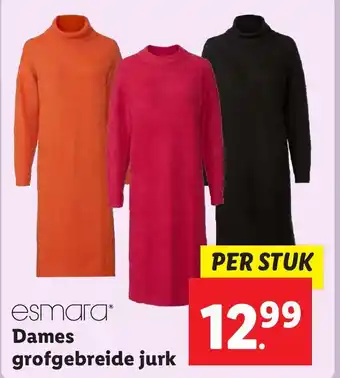 Lidl esmara Dames grofgebreide jurk aanbieding