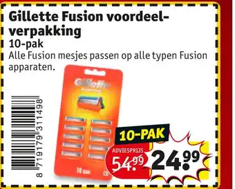 Kruidvat Gillette Fusion voordeelverpakking 10-pak aanbieding