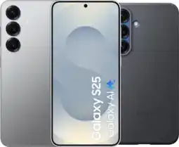 Coolblue Samsung Galaxy S25 256GB Zilver 5G + Samsung Kindsuit Back Cover Zwart aanbieding