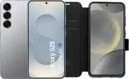 Coolblue Samsung Galaxy S25 128GB Zilver 5G + BlueBuilt Book Case Zwart aanbieding