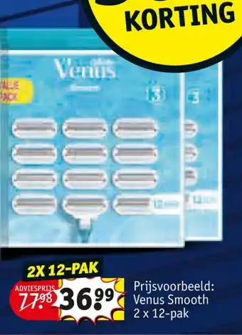 Kruidvat Prijsvoorbeeld: Venus Smooth 2 x 12-pak aanbieding