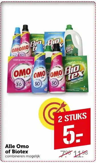 Coop Alle Omo of Biotex 2 stuks aanbieding