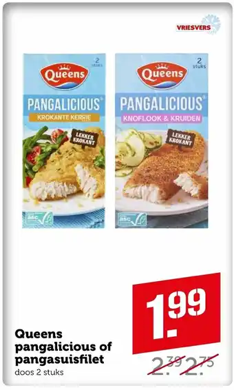 Coop Queens pangalicious of pangasuisfilet 2 stuks aanbieding